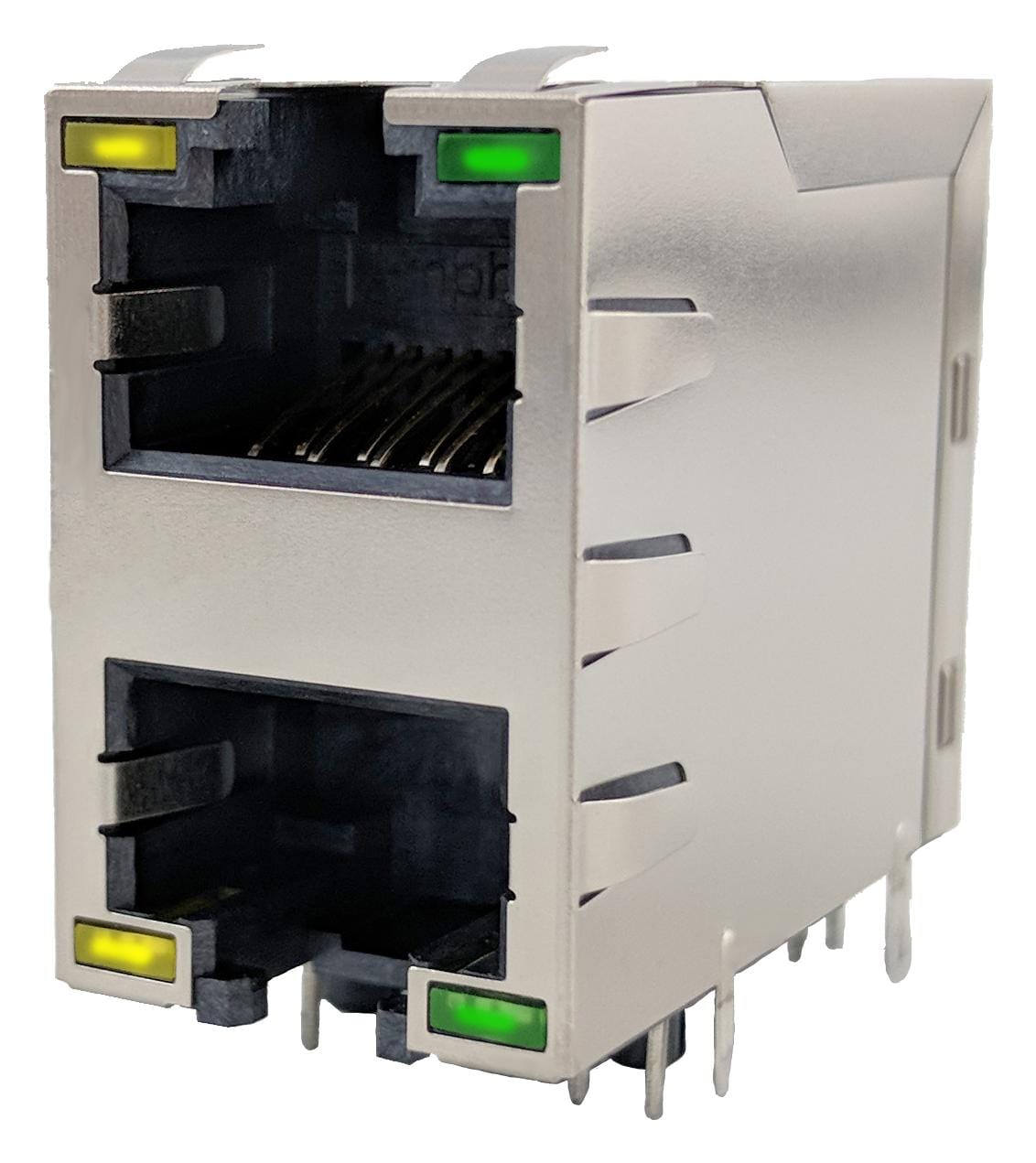 AMPHENOL ICC Plugs & Jacks RJE1R288335413 RJ45 CONNECTOR, JACK, 8P8C, 2PORT, TH AMPHENOL ICC 3253541 RJE1R288335413