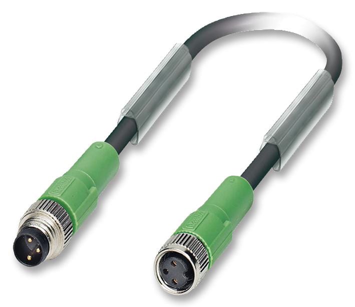 PHOENIX CONTACT Sensor Cable Assemblies SAC-3P-M 8MS/ 0,3-PUR/M 8FS CABLE ASSY, M8, PLUG TO RCPT, 3P,0.3M PHOENIX CONTACT 2308683 SAC-3P-M 8MS/ 0,3-PUR/M 8FS