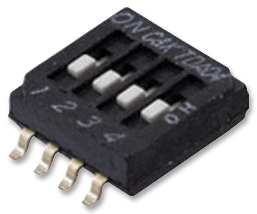 C&K COMPONENTS SIP/DIP TDA04H0JB1 DIP SWITCH, SPST, 0.025A, 24VDC, SMD C&K COMPONENTS 2931636 TDA04H0JB1