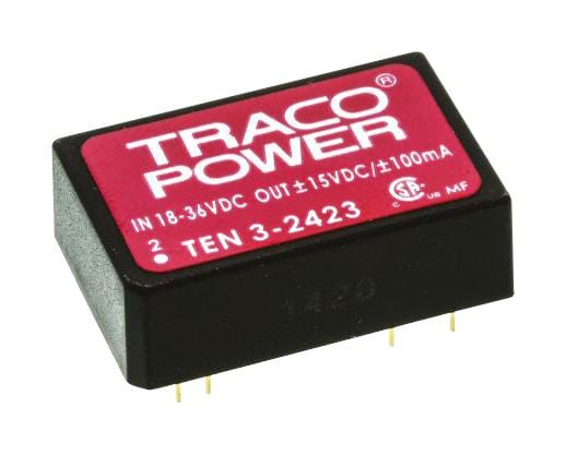 TRACO POWER Isolated Board Mount TEN 8-4823 DC/DC CONVERTER, 2 O/P, 0.27A, 15V TRACO POWER 2280098 TEN 8-4823