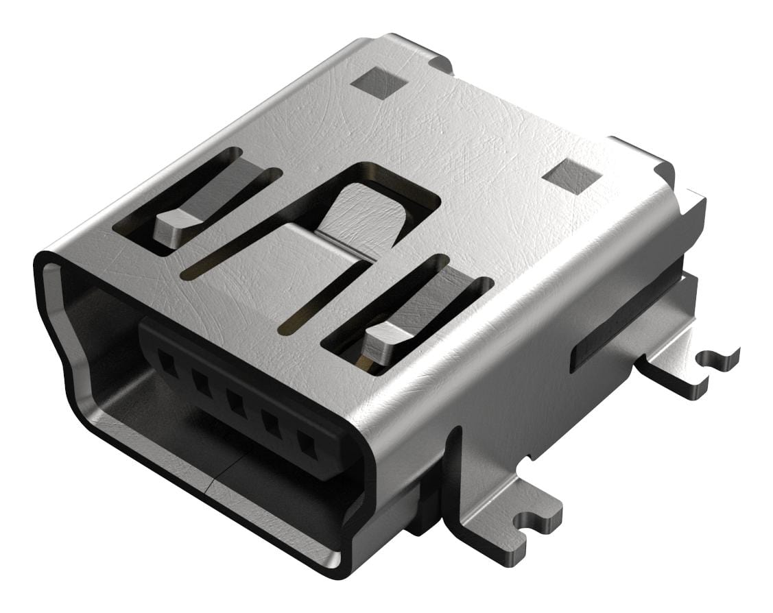 GCT (GLOBAL CONNECTOR TECHNOLOGY) USB Connectors USB2066-05-RBHM-15-STB-00-01-A MINI USB CONN, 2.0 TYPE B R/A RCPT, 5P GCT (GLOBAL CONNECTOR TECHNOLOGY) 3873312 USB2066-05-RBHM-15-STB-00-01-A