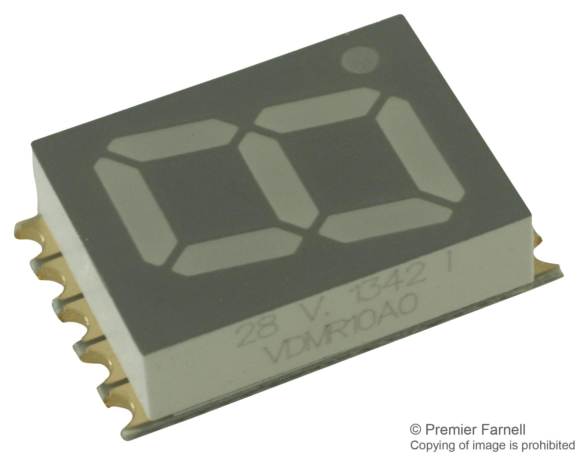 VISHAY LED 7-Segment VDMR10A0 DISPLAY, SEVEN SEGMENT, 10MM, RED VISHAY 2682708 VDMR10A0