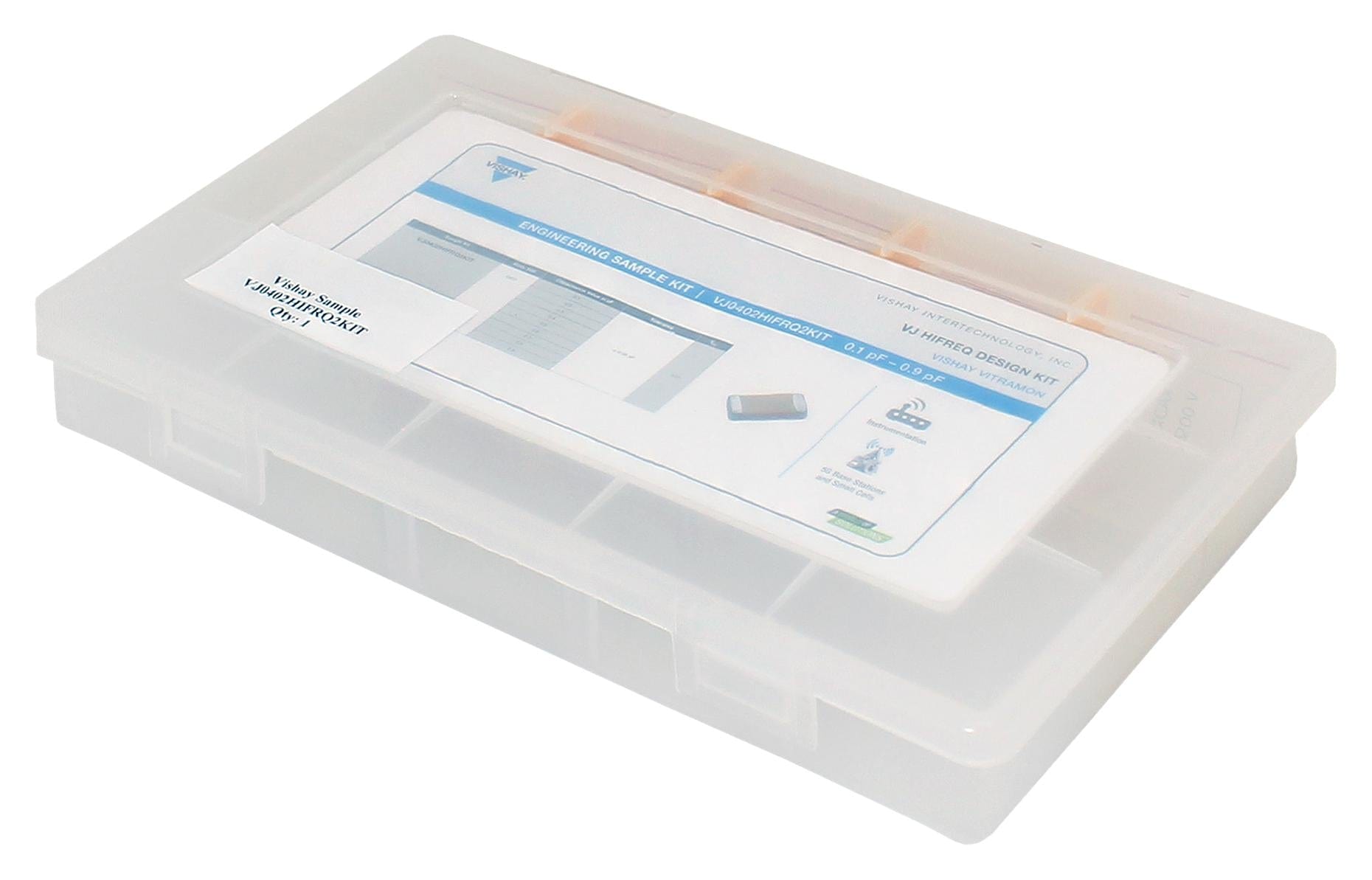 VISHAY Capacitor Assortments VJ0402HIFRQ2KIT CAP DESIGN KIT, 0.1PF-0.9PF, 0402, SMD VISHAY 3442363 VJ0402HIFRQ2KIT