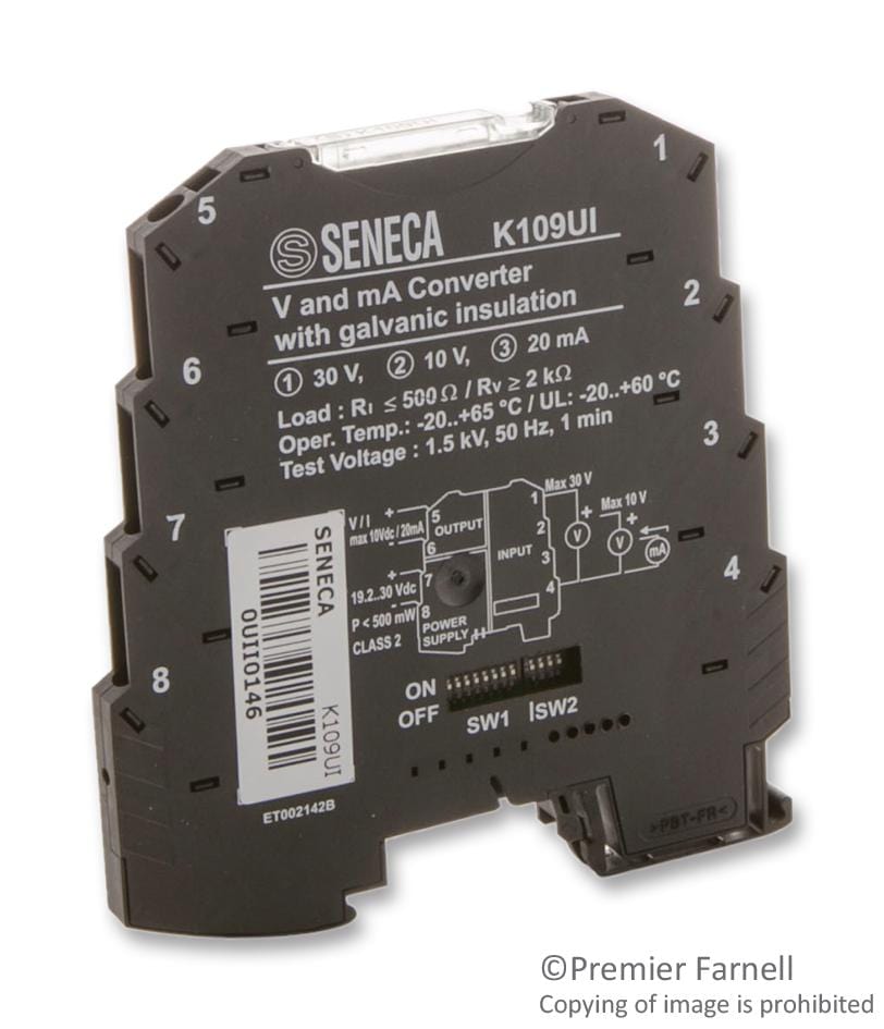 SENECA Converters WK109UI0 SIGNAL CONDITIONER CURRENT/VOLTAGE SENECA 1253422 WK109UI0