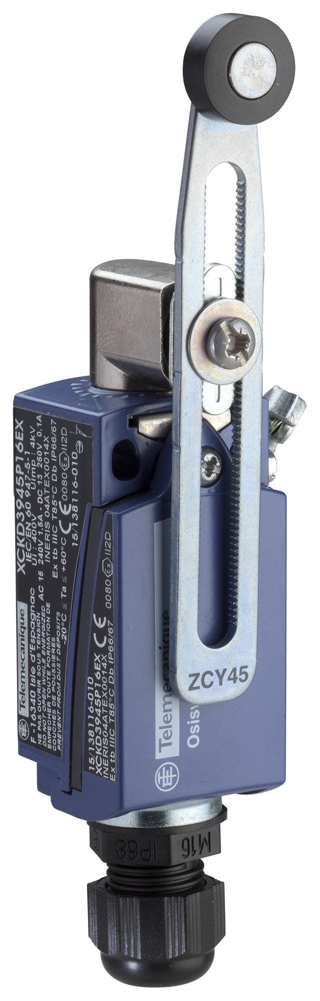 SCHNEIDER ELECTRIC Limit Switch XCKD3945P16EX LIMIT SW, LEVER, DPST-NO/SPST-NC, 1.5A SCHNEIDER ELECTRIC 3107651 XCKD3945P16EX