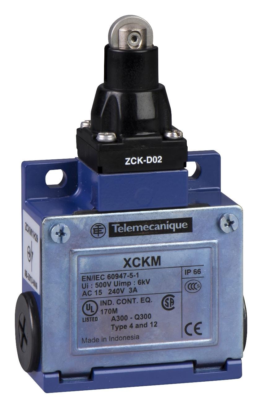 TELEMECANIQUE SENSORS Limit Switch XCKM102H7 LIMIT SW, ROLLER PLUNGER, SPST-NO/NC, 3A TELEMECANIQUE SENSORS 3212799 XCKM102H7