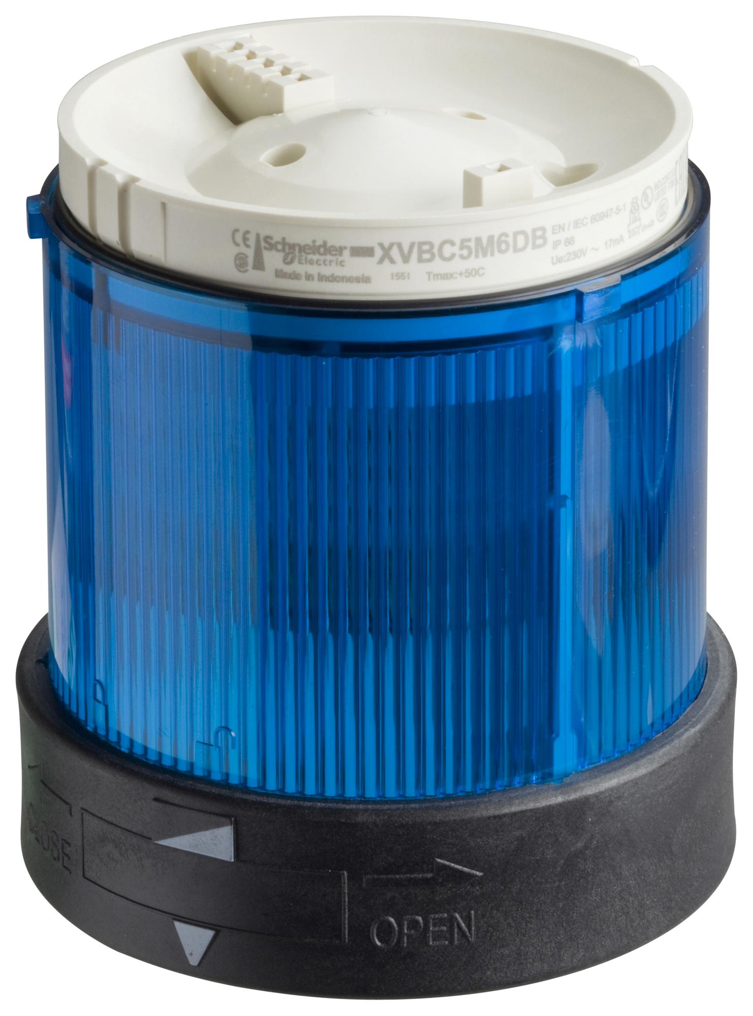 SCHNEIDER ELECTRIC Visual Signal Indicator Units XVBC2G6 VISUAL SIGNAL UNIT, STEADY, 70MM, BLUE SCHNEIDER ELECTRIC 3116007 XVBC2G6