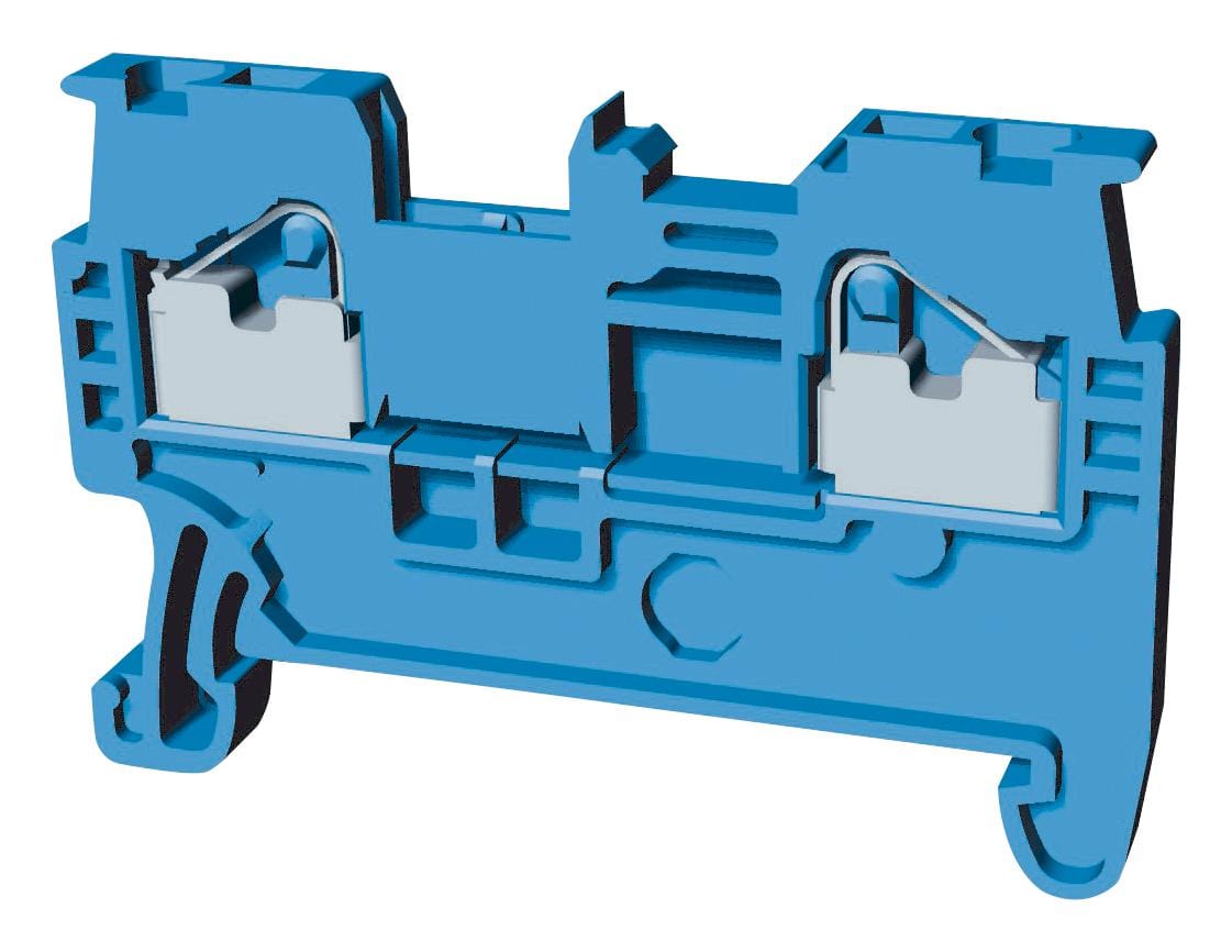 OMRON DIN Rail Mount XW5T-P2.5-1.1-1BL TERMINAL BLOCK, DIN RAIL, 2POS, 12AWG OMRON 2578736 XW5T-P2.5-1.1-1BL