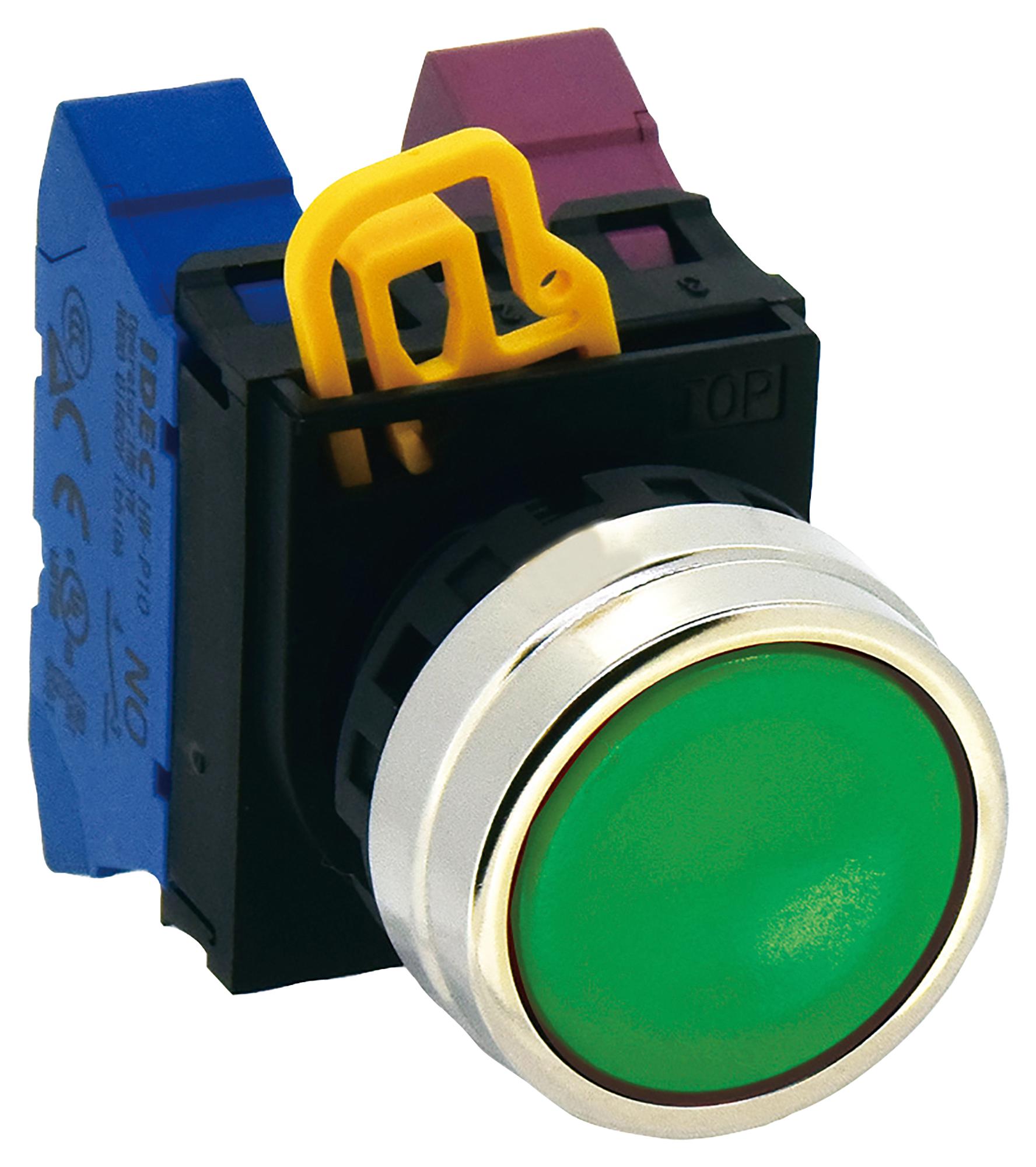 IDEC Actuators YW4B-A1G ACTUATOR, PUSHBUTTON SWITCH/METAL, GREEN IDEC 3770995 YW4B-A1G