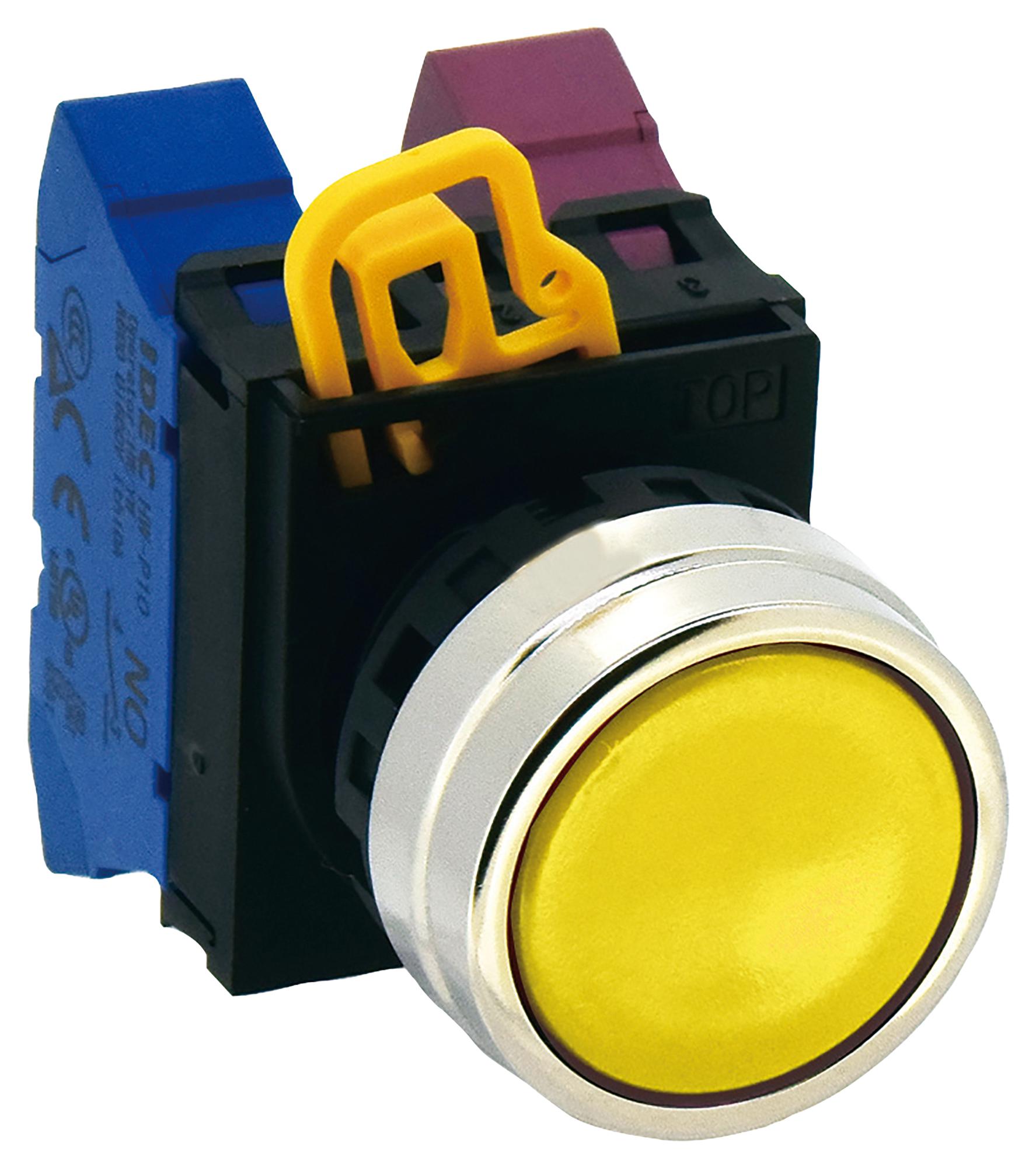 IDEC Actuators YW4B-A1Y ACTUATOR, PUSHBUTTON SWITCH/METAL/YELLOW IDEC 3770999 YW4B-A1Y