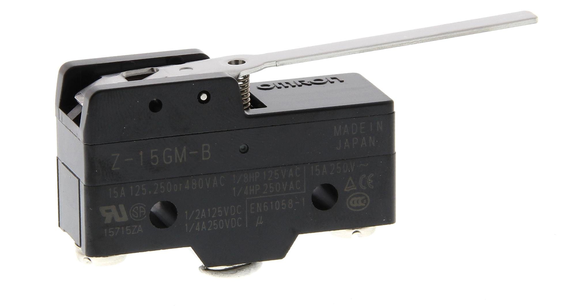 OMRON Microswitch Z-15GM-B MICROSWITCH, SPDT, 15A, 250VAC, SCREW OMRON 3413291 Z-15GM-B
