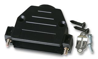 09 67 025 0442 - D Sub Backshell, Black, DB, 180°, Thermoplastic Body - HARTING