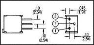 3299Y-1-101LF - TRIMMER POTENTIOMETER, 100 OHM 25TURN THROUGH HOLE - BOURNS