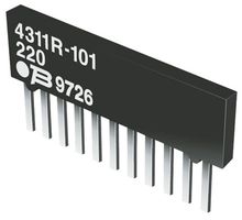 4308R-102-222LF. - RESISTOR, ISO RES N/W 4, 2.2KOHM, 2%, SI - BOURNS