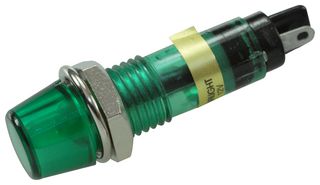 607-3232-130F - PANEL MOUNT INDICATOR, LED, 7.2MM, GREEN, 12V - DIALIGHT