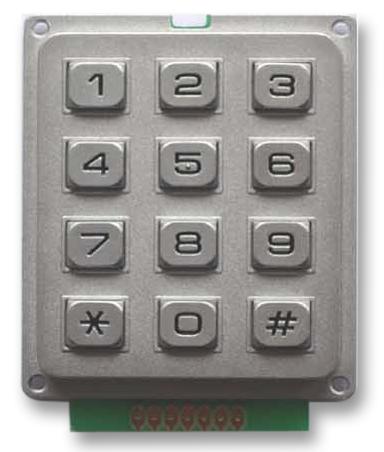 MCAK304NSSBWPMM KEYPAD, METAL, IP67, 3X4 MULTICOMP