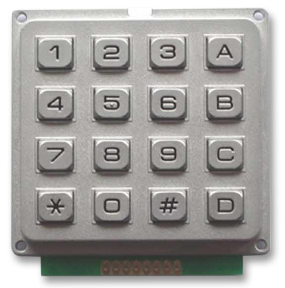 MCAK1604NSSBWPMM KEYPAD, METAL, IP67, 4X4 MULTICOMP