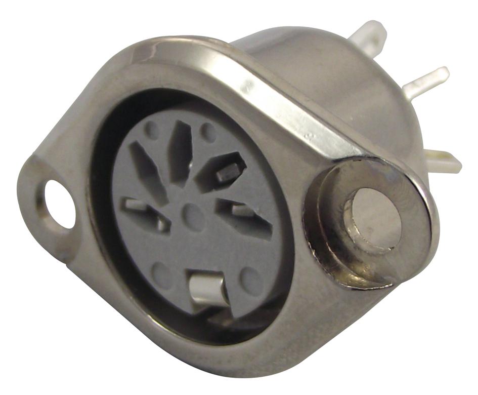630-0500 SOCKET, DIN, FLANGED, 180DEG, 5POLE DELTRON COMPONENTS