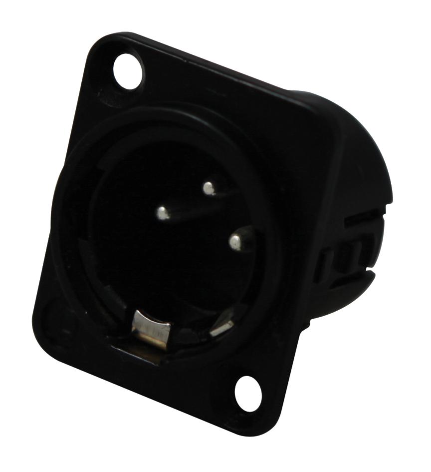 719-0300 PLUG, XLR, PANEL, BLACK, 3POLE DELTRON COMPONENTS