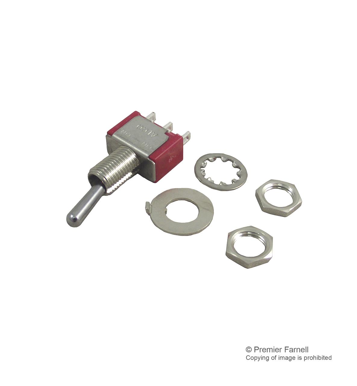 4-1825136-0 TOGGLE SWITCH, SPDT, 5A, 120VAC, PANEL ALCOSWITCH - TE CONNECTIVITY