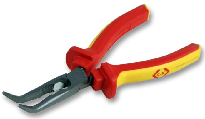 431015 PLIER, BENT NOSE, VDE, 200MM CK TOOLS