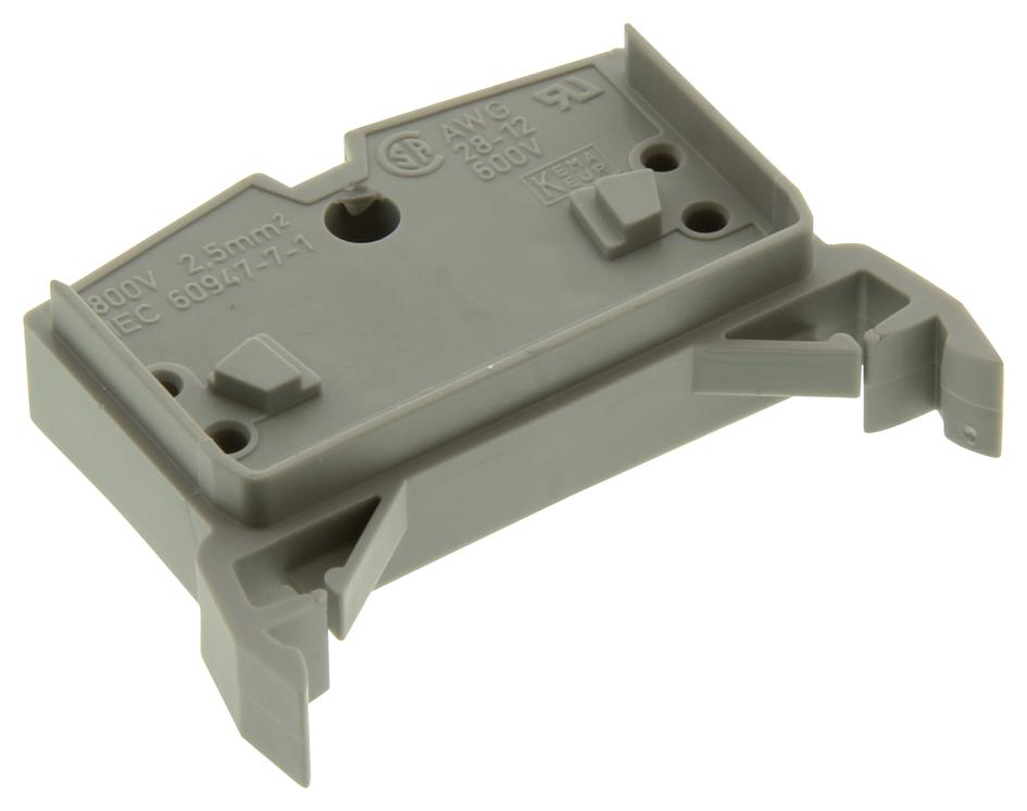 264-711 TERMINAL BLOCK, DIN RAIL, 2POS, 12AWG WAGO