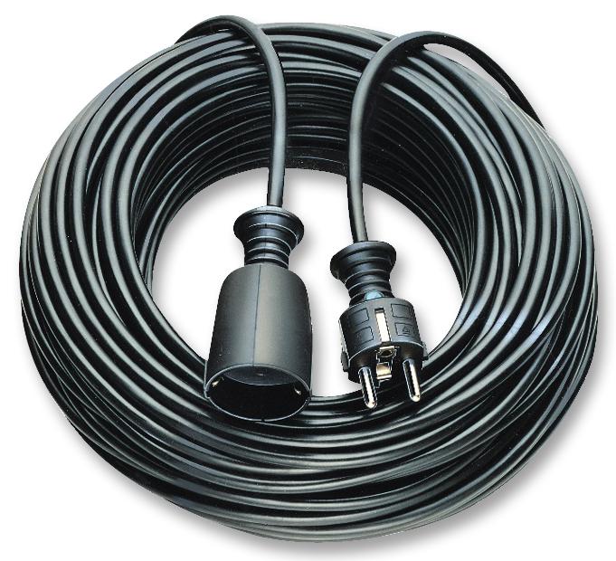 1165460 EXTENSION LEAD, SCHUKO, BLACK, 10M BRENNENSTUHL