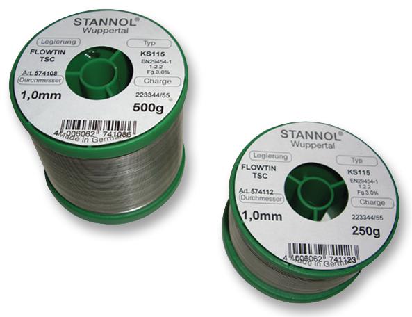 574114 SOLDER WIRE, KS115, 0.5MM, 500G STANNOL