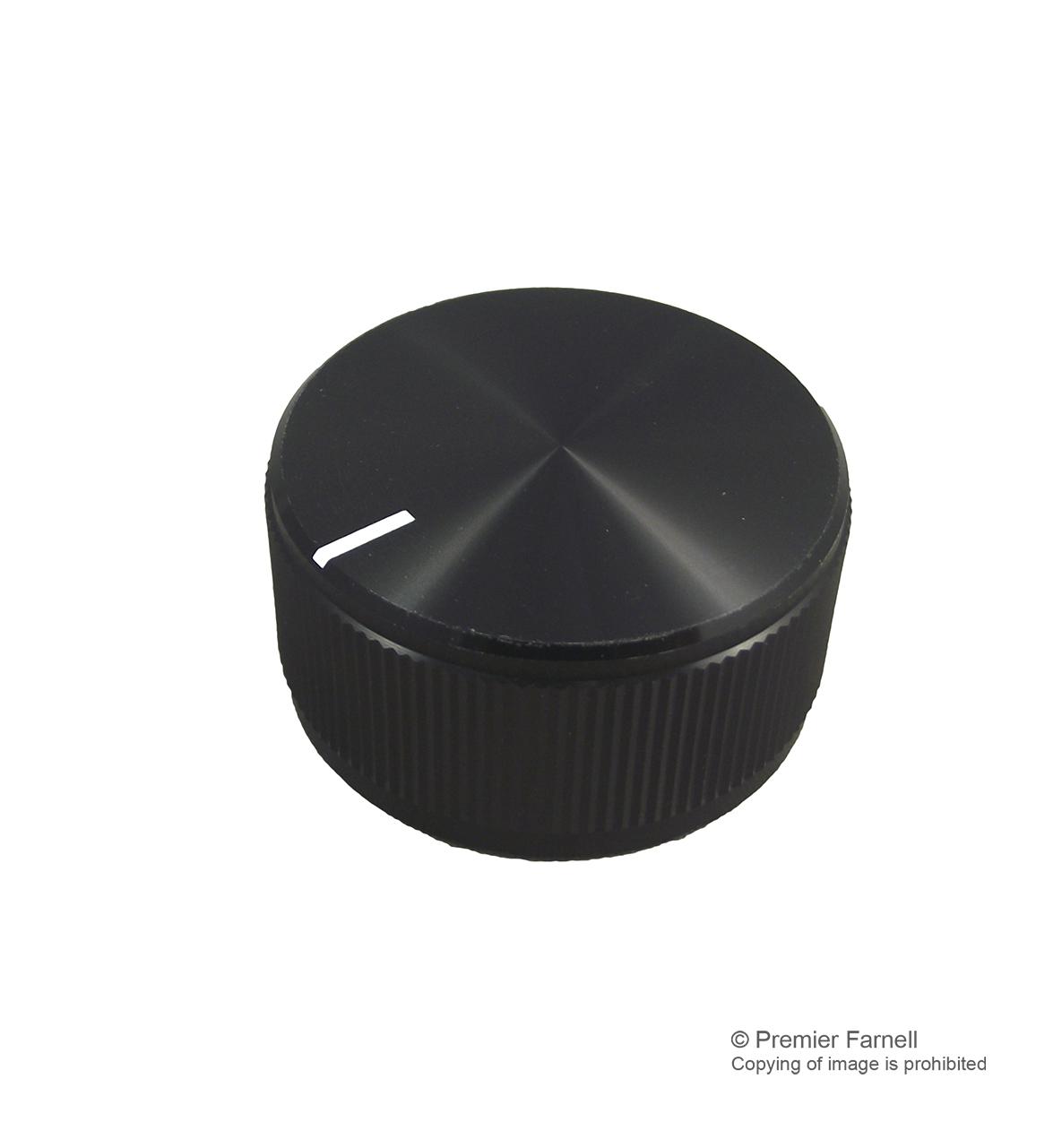 061-7008 KNOB, ALUMINIUM, BLACK, 31.8MM MULTICOMP