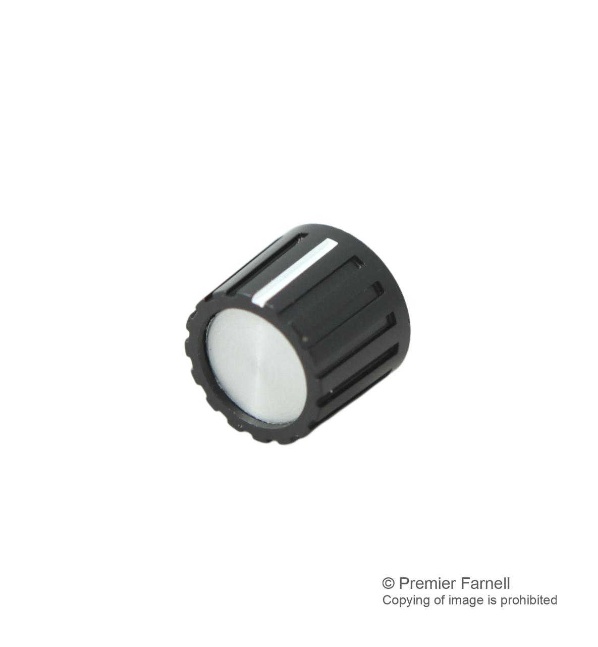 CF-AZ-M-S(6.4)E KNOB, PLASTIC, 13.4MM, AL CAP MULTICOMP