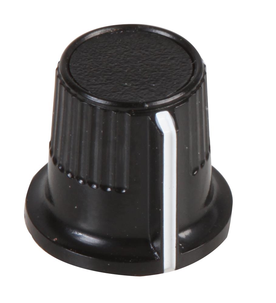 CP-LB21-6-6D KNOB, 21MM, BLACK, CAP 6MM SHAFT MULTICOMP