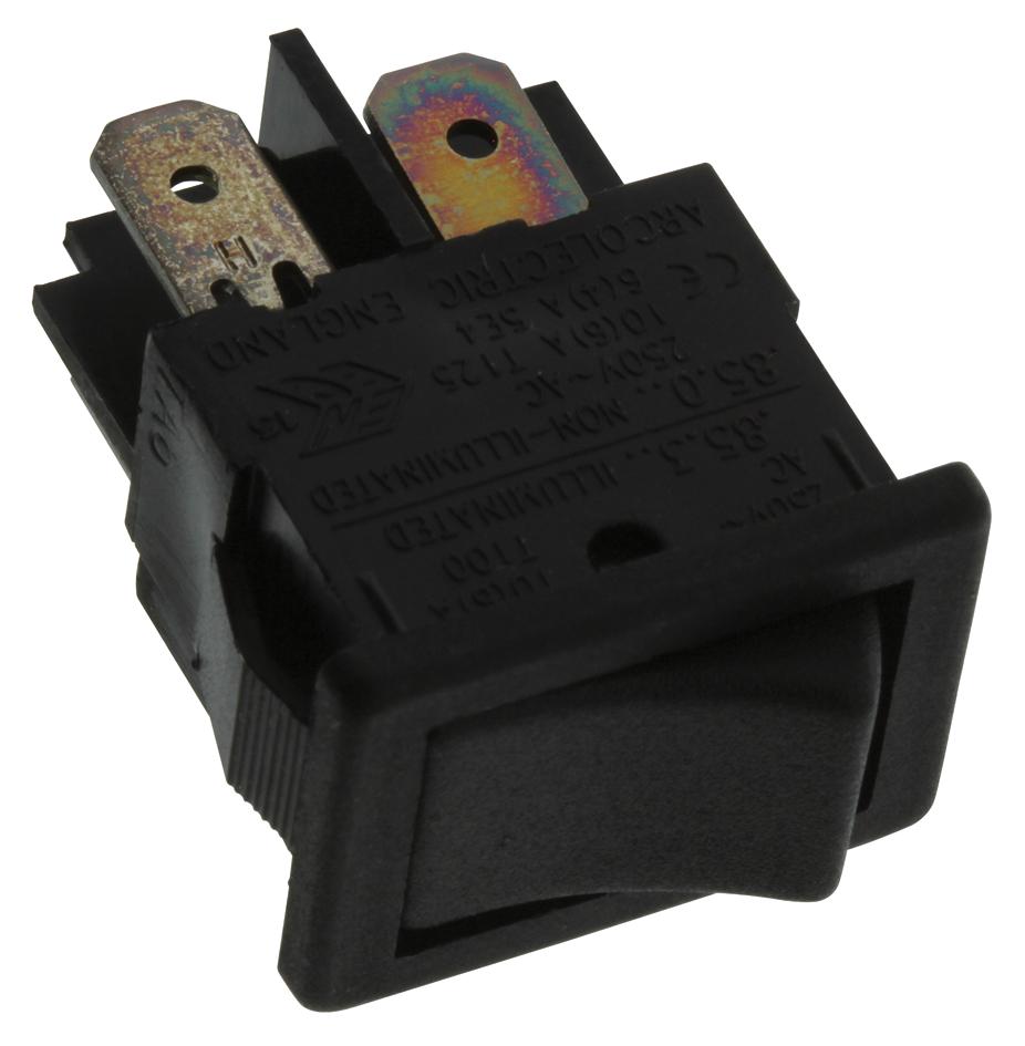 H8550VBAAA ROCKER SWITCH, DPST, BLACK ARCOLECTRIC (BULGIN LIMITED)