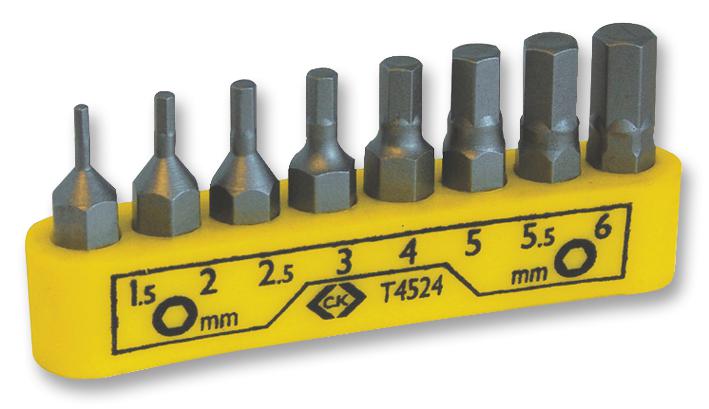 T4524 HEXAGON BIT SET, 8PC CK TOOLS