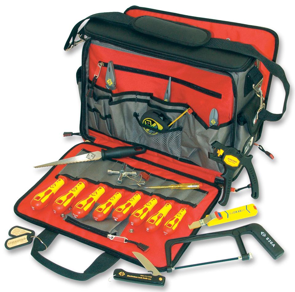 T1630 FKIT CASE ELECTRICIANS WITH 19 TOOLS, EU CK TOOLS