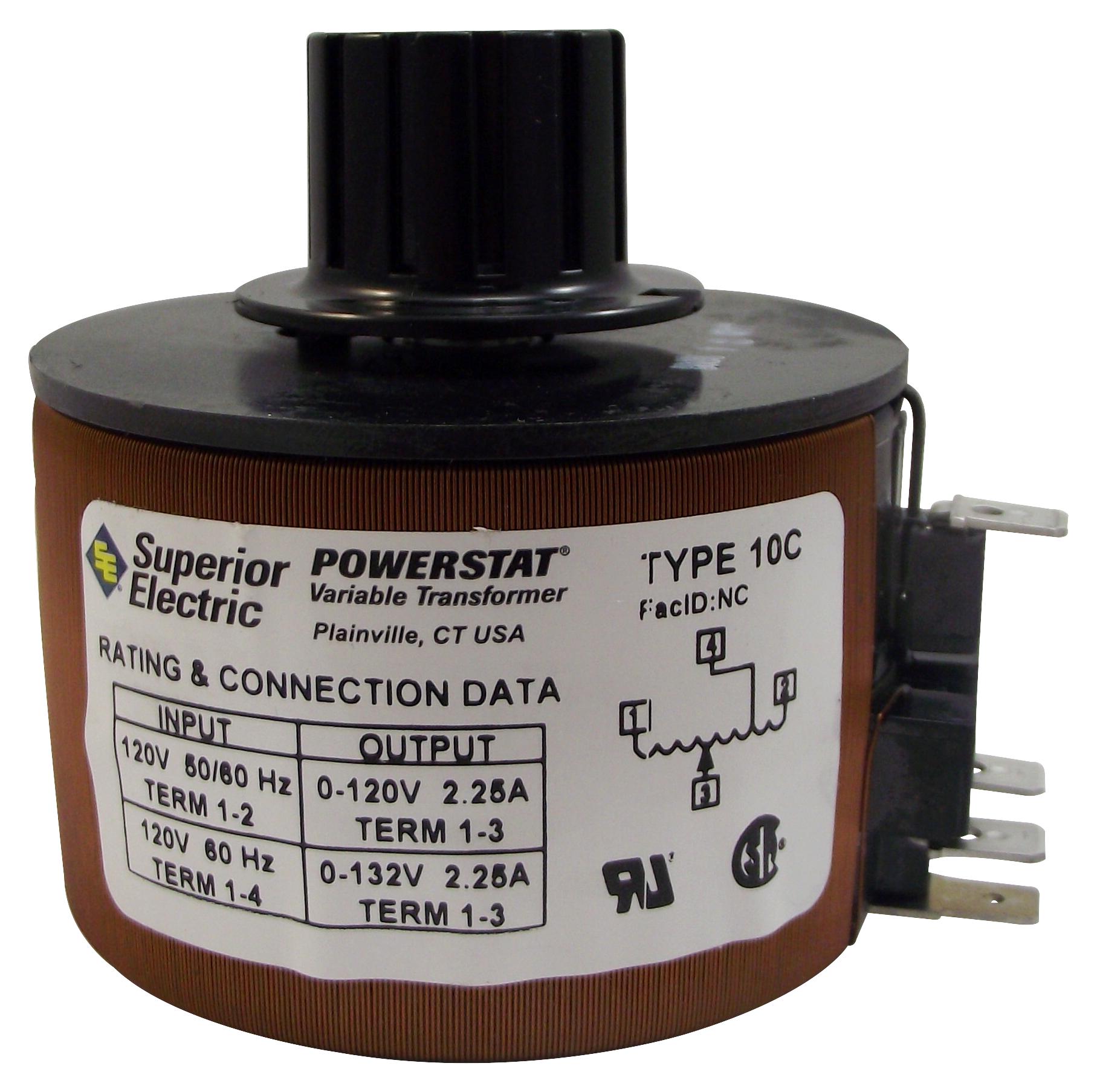10C VARIABLE TRANSFORMER 120VAC INPUT SUPERIOR ELECTRIC