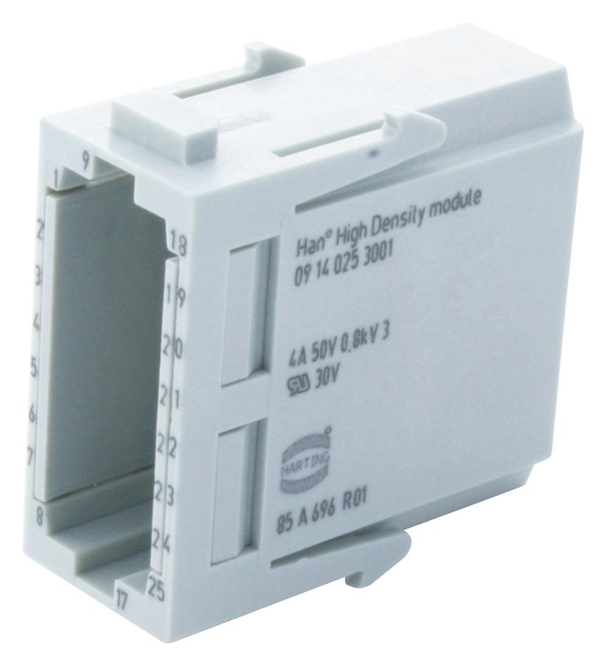 09 14 025 3001 CONN, MODULE FOR MALE CONT. HARTING