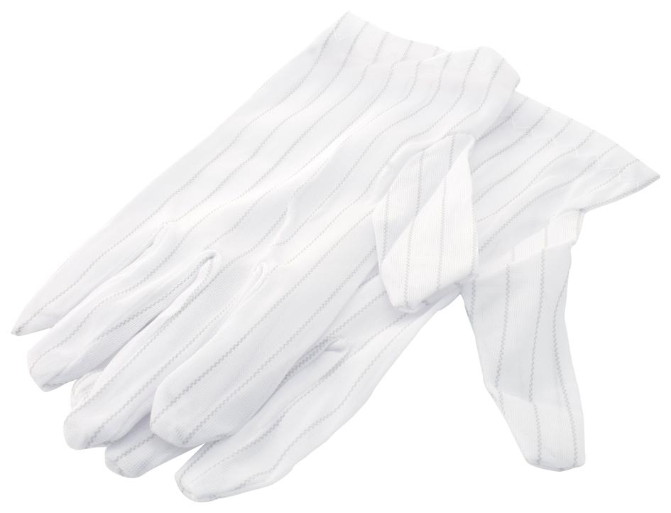 109-0027 GLOVES, ESD, MEDIUM, WHITE, MULTICOMP