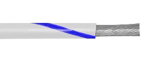 1555 WU005 HOOK-UP WIRE, 18AWG, WHT/BLU, 30M ALPHA WIRE