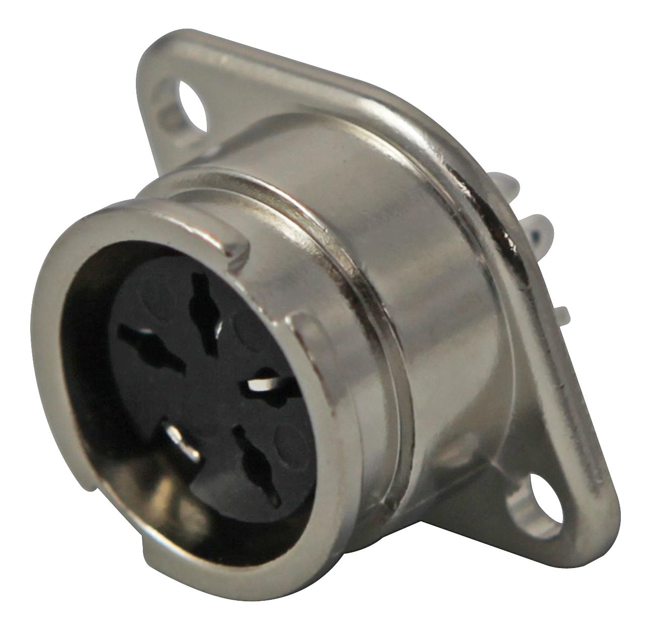 0107 04 SOCKET, CHASSIS, DIN, BAYONET, 4WAY LUMBERG