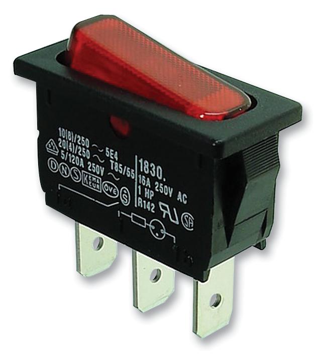 1830.3112-02 SWITCH, SPST, RED ILLUMINATION MARQUARDT