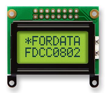 FC0802C00-FHYYBW-51*R DISPLAY, ALPHANUMERIC, 8X2, YELLOW GRN FORDATA
