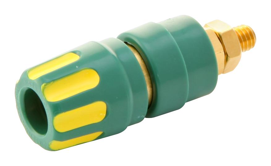 930103788 SOCKET, 4MM, YELLOW/GREEN, 5PK, MLS HIRSCHMANN TEST AND MEASUREMENT