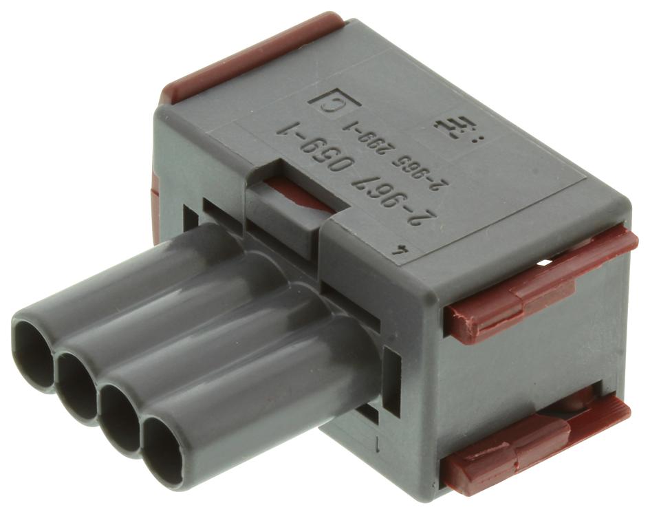 2-967059-1 HOUSING, RECEPTACLE, 1 ROW, 4WAY, PBT-GF AMP - TE CONNECTIVITY