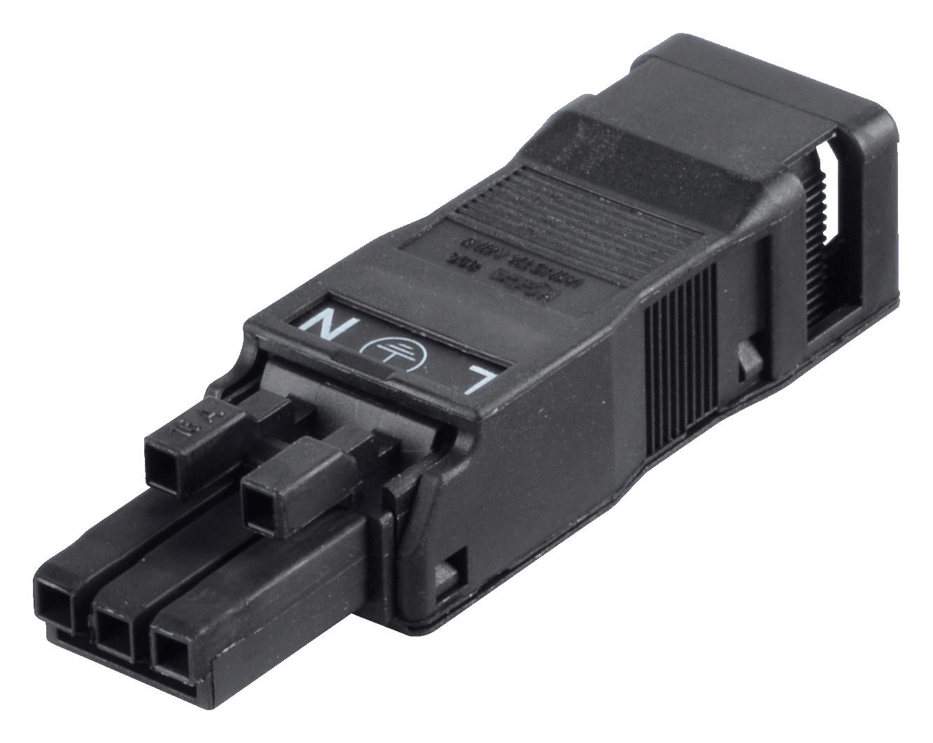 890-103 SOCKET, WINSTA MINI, 3POLE, BLACK WAGO