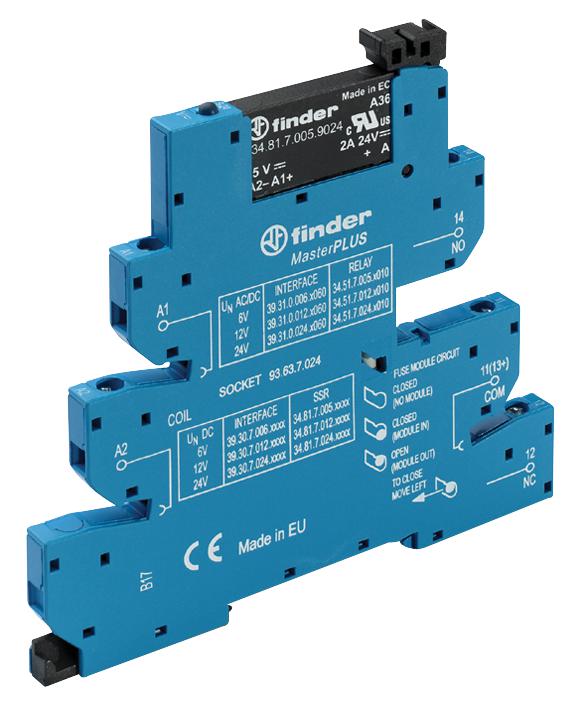 39.30.7.024.9024 RELAY, SPST-NO, 24VDC, 2A FINDER