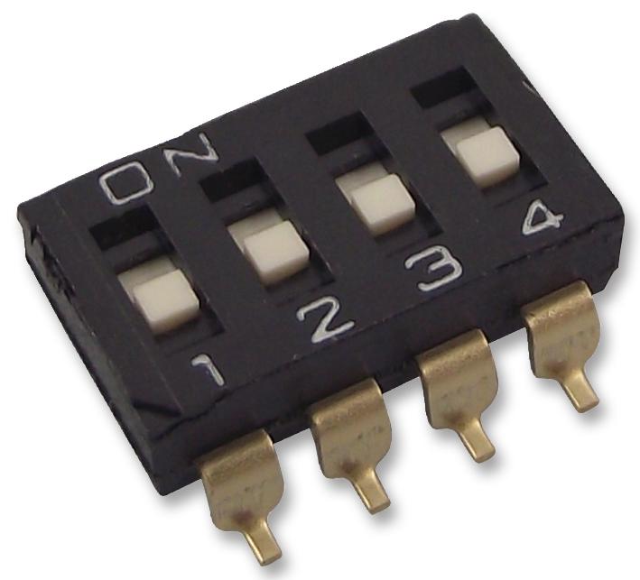 A6S4101H SWITCH, DIP, SPST, 4WAY, FLUSH, UNSEALED OMRON