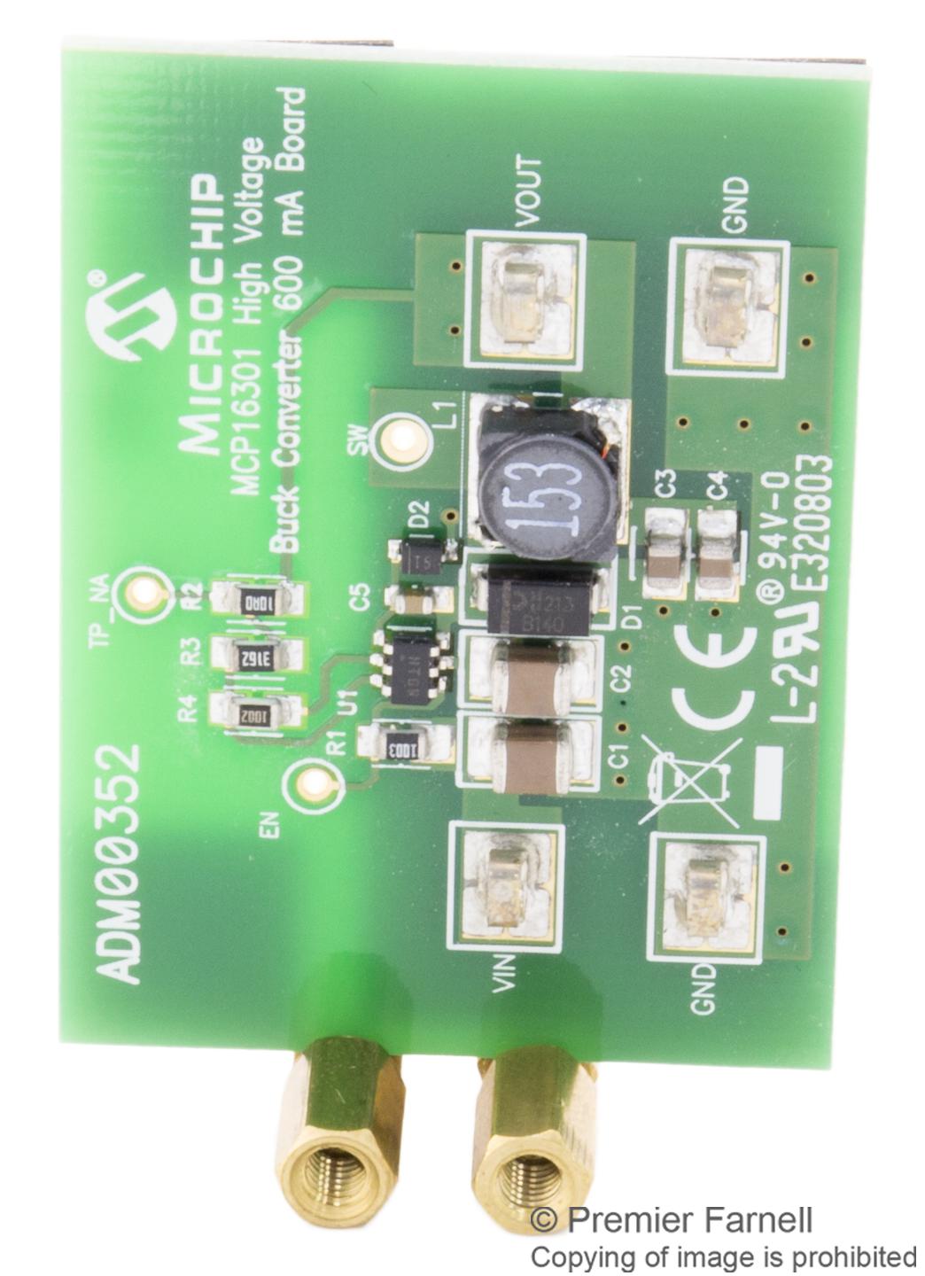 ADM00352 MCP16301, BUCK CONVERTER, DEMO BOARD MICROCHIP