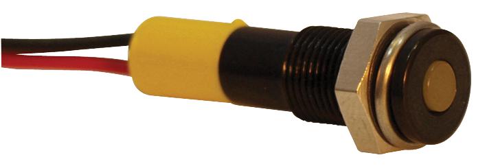 Q6F3BXXY12E INDIC LED  FLUSH 6MM YEL 12VDC,IP67 APEM