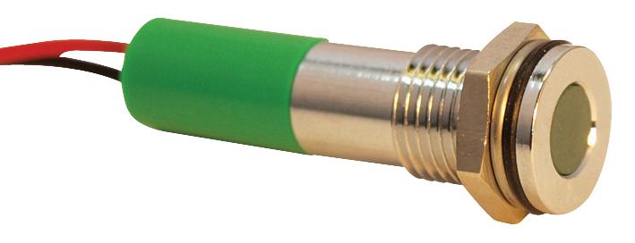 Q8F3CXXG12E INDIC LED  FLUSH 8MM GRE 12VDC,IP67 APEM