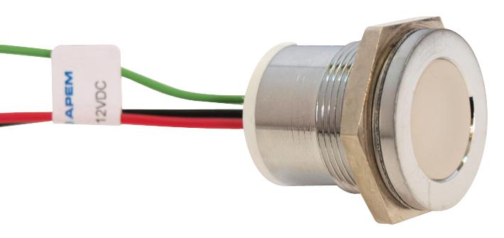 Q22F7CZZRYG24E INDIC FLSH CHRME TRI COL 24VDC,IP67 APEM